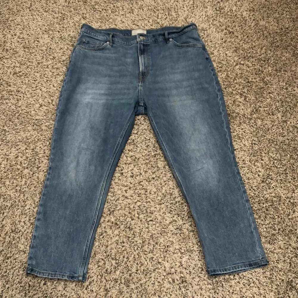 Everlane The Original Cheeky Jeans Size 33 Crop Length Medium Blue High Rise - Picture 2 of 9